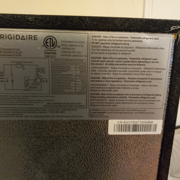 Frigidaire refrigerator